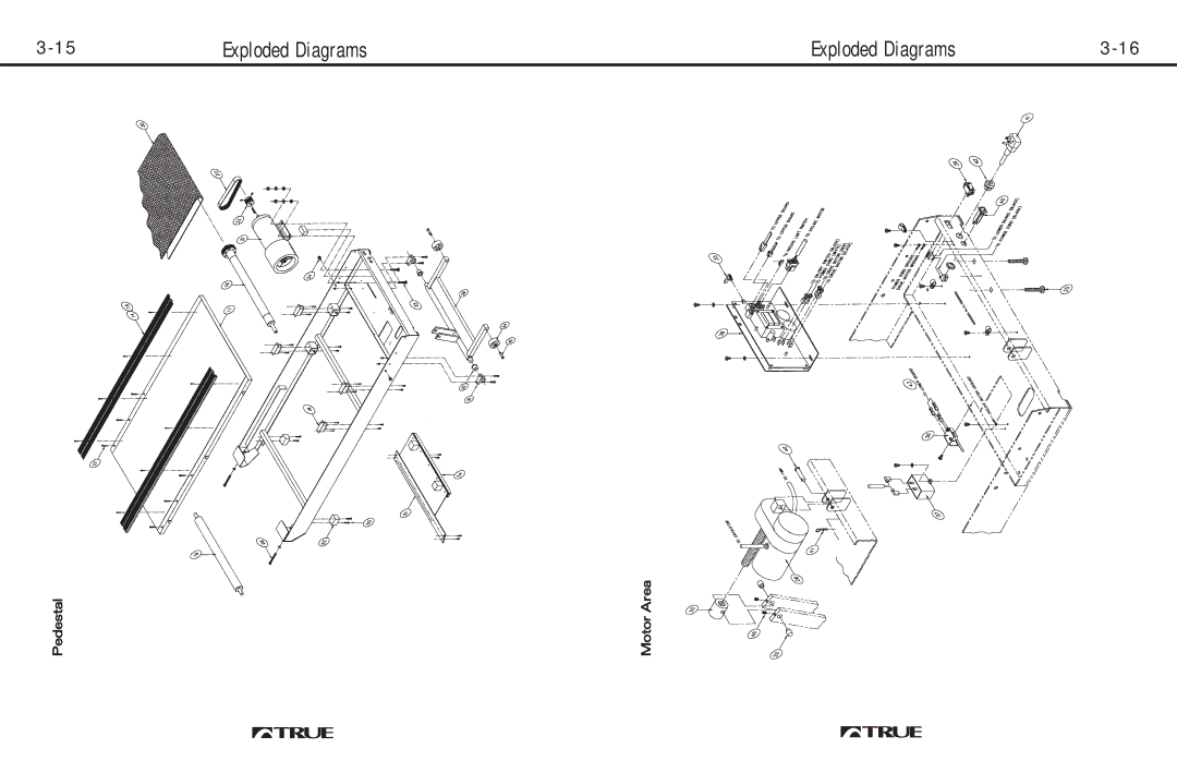 True Fitness 600, 725, 700 manual Exploded Diagrams 