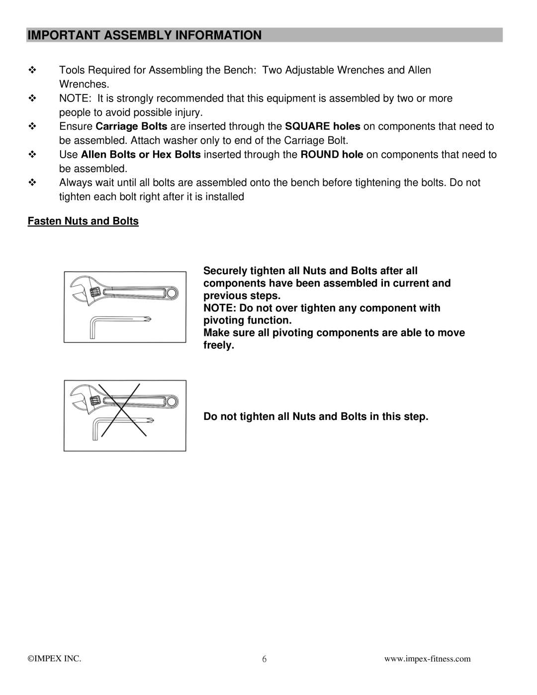 True Fitness ADI-10260-I manual Important Assembly Information 