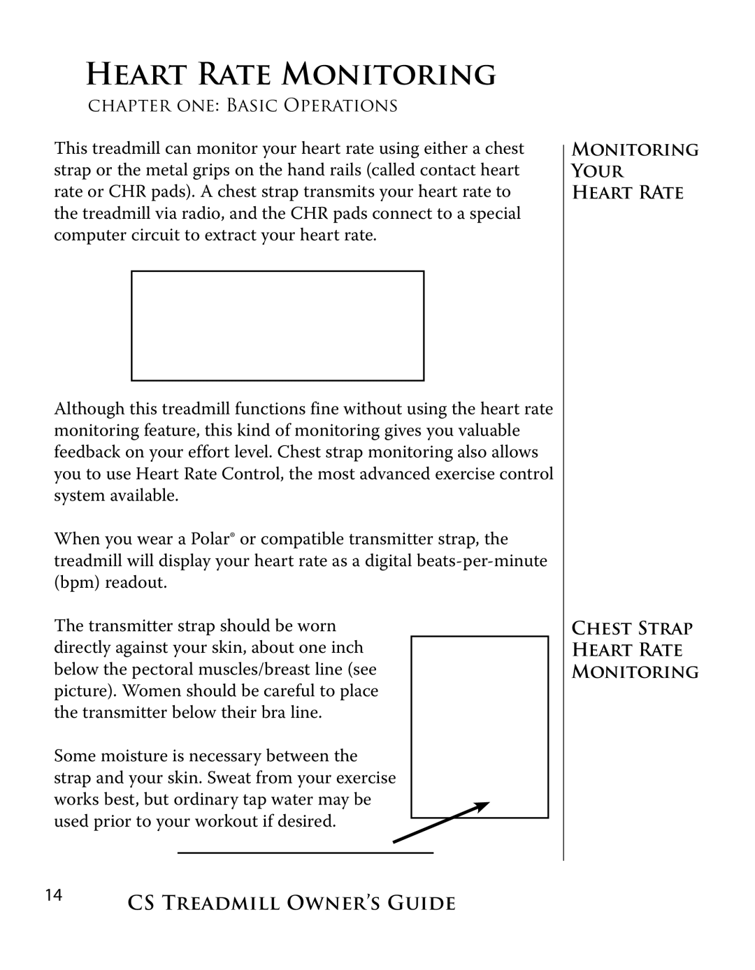 True Fitness CS4 manual Heart Rate Monitoring 