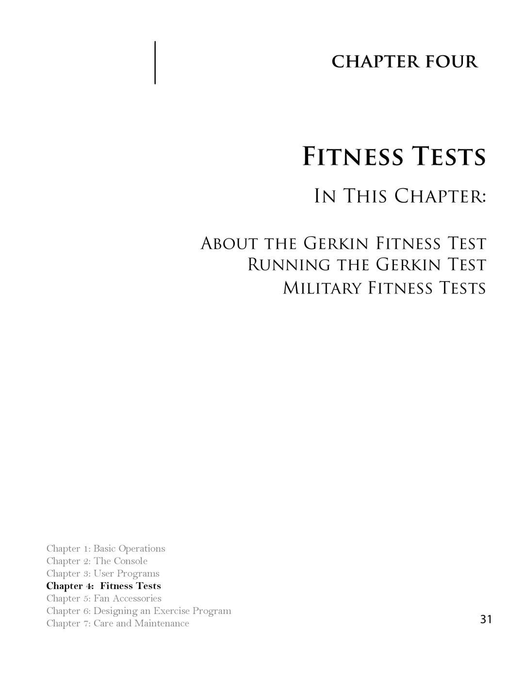 True Fitness CS4 manual Fitness Tests 