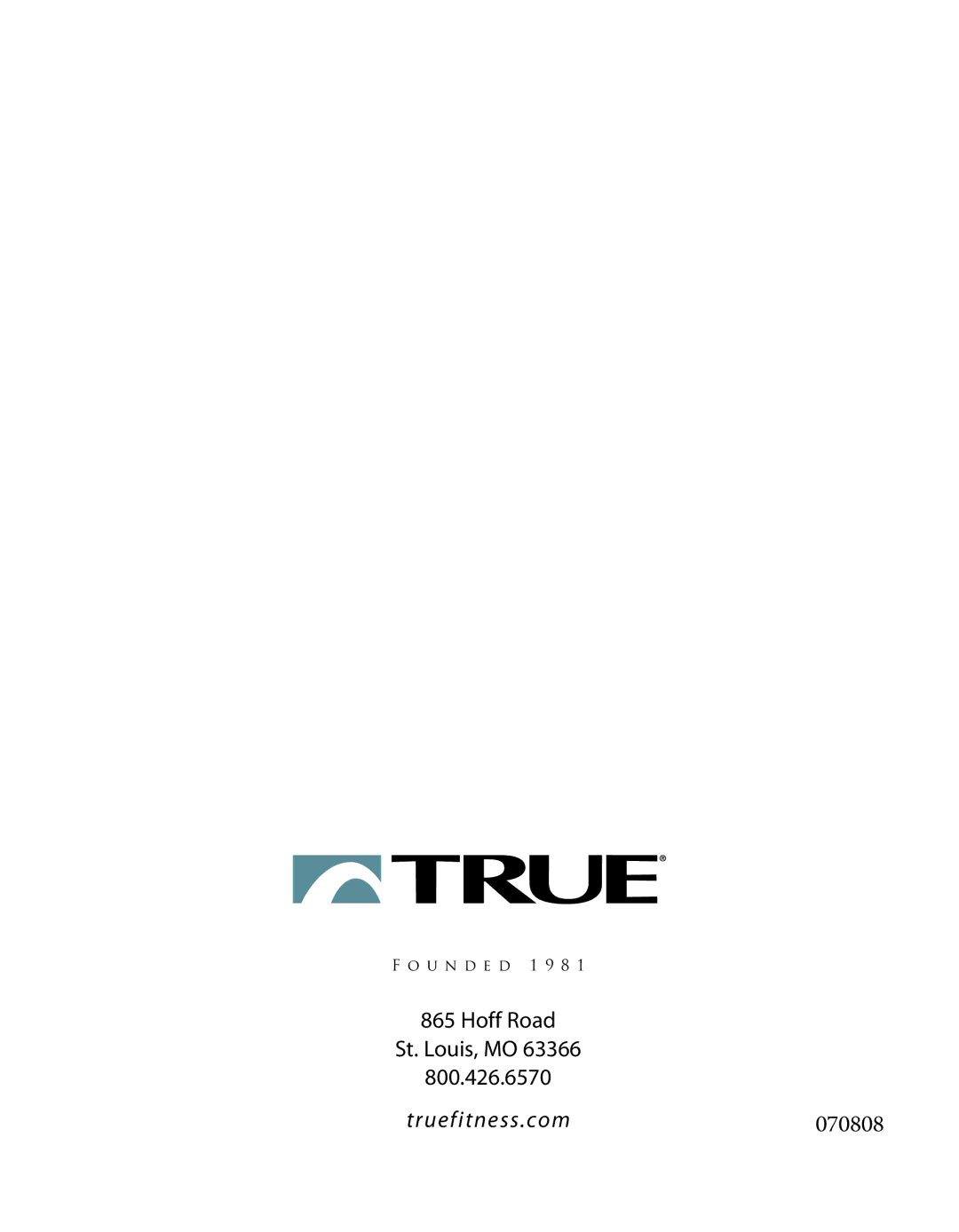 True Fitness CS8.0 manual Truefitness.com 