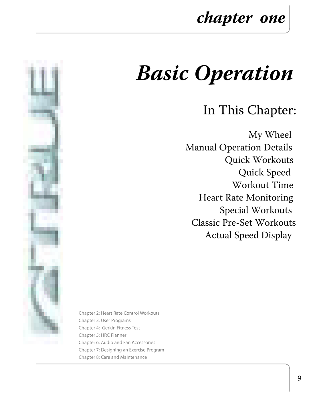 True Fitness Excel Series manual Basic Operation, This Chapter 