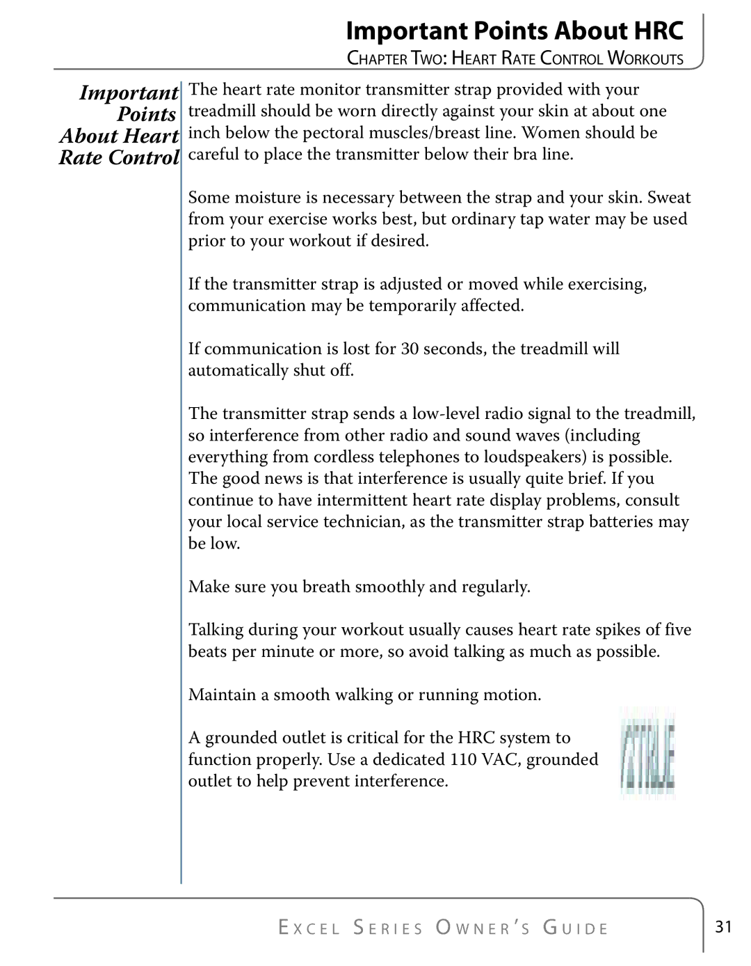 True Fitness Excel Series manual Important Points About HRC, Points About Heart Rate Control 