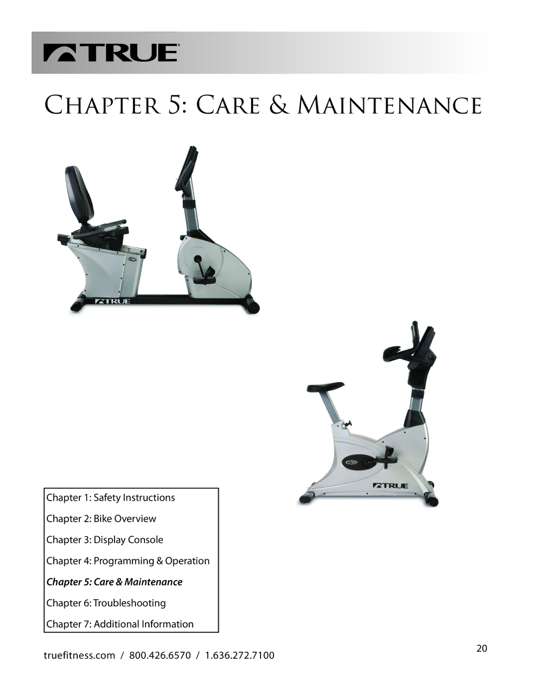 True Fitness LC900 manual Care & Maintenance 