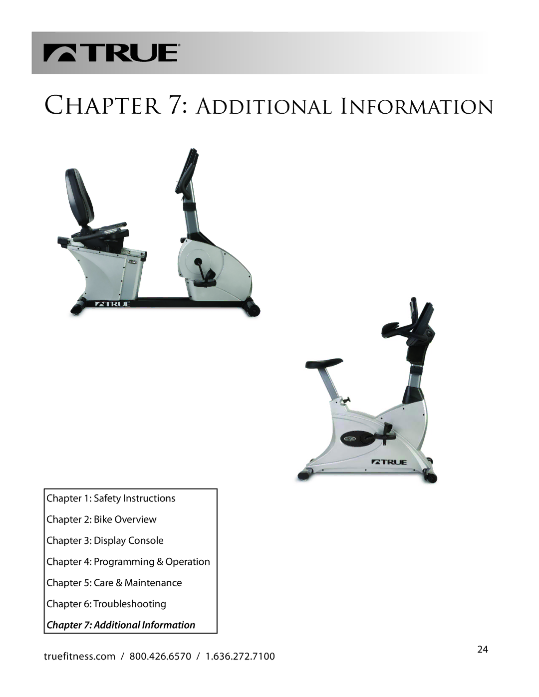 True Fitness LC900 manual Additional Information 