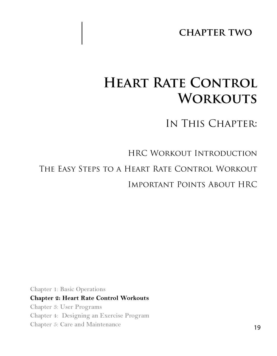 True Fitness PS75 manual Heart Rate Control Workouts 