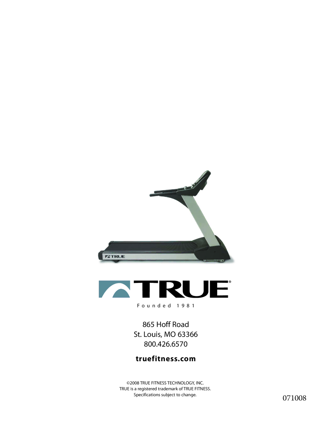 True Fitness PS800, PS600 manual Truefitness.com 