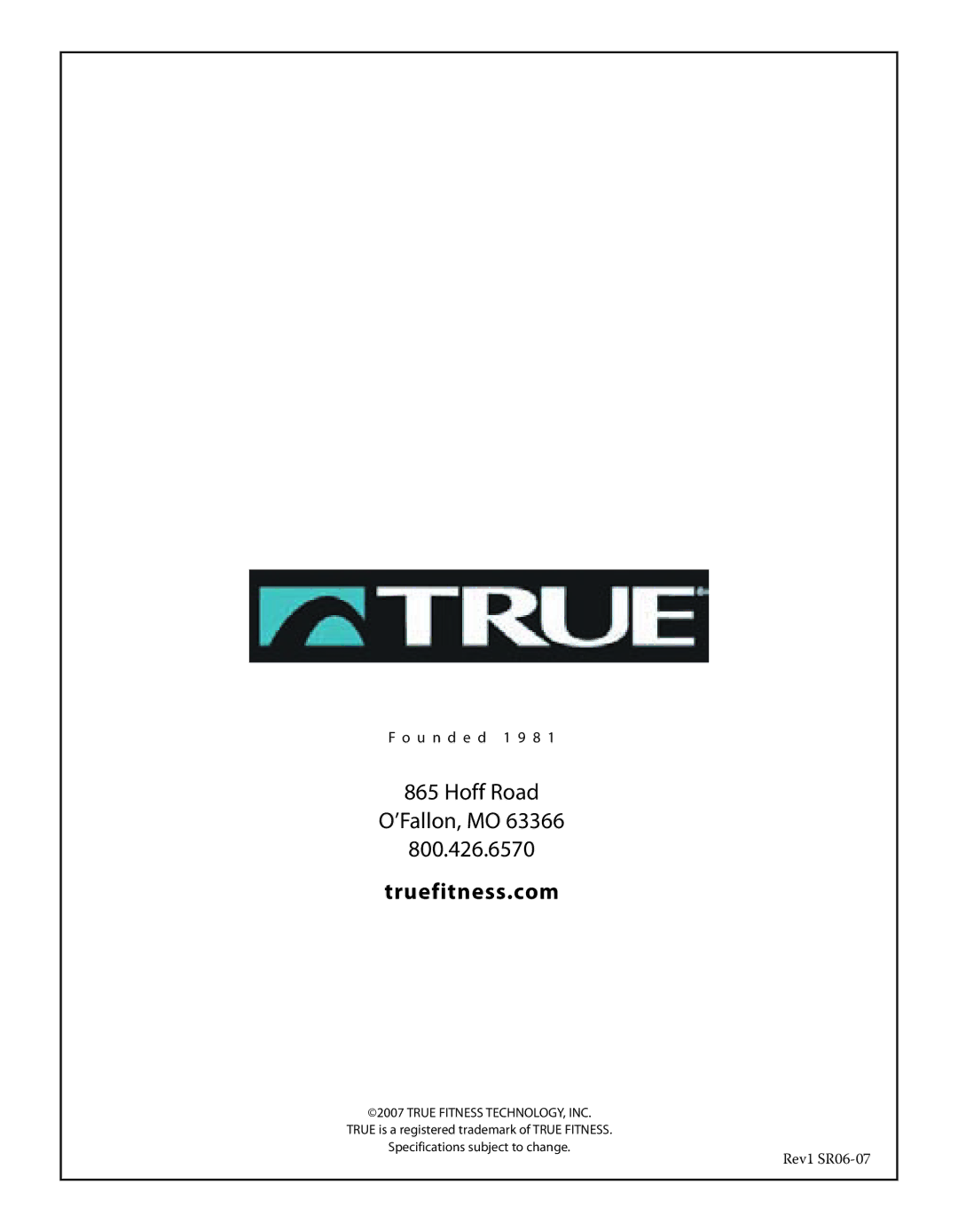 True Fitness PS900 manual Truefitness.com 