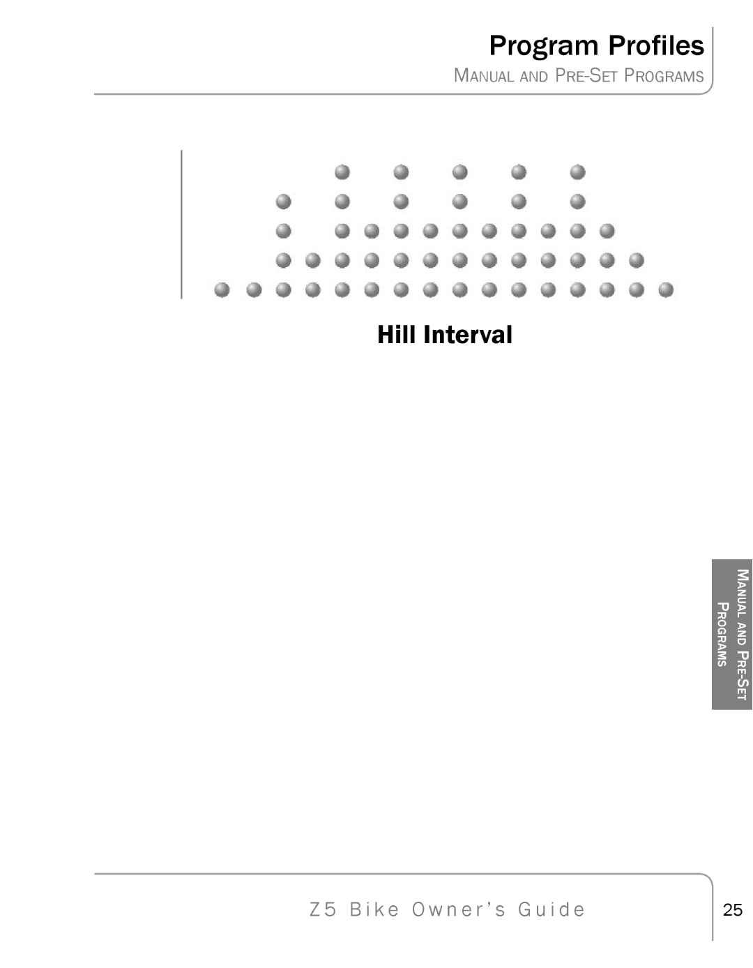 True Fitness Z5 manual Hill Interval 