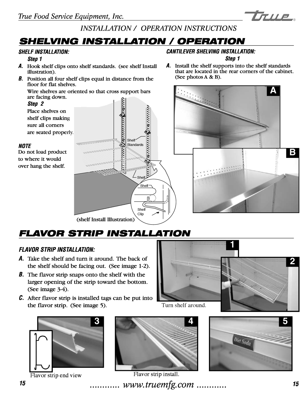 True Manufacturing Company TAC-30 Shelving Installation / Operation, Flavor Strip Installation, Flavor strip end view 