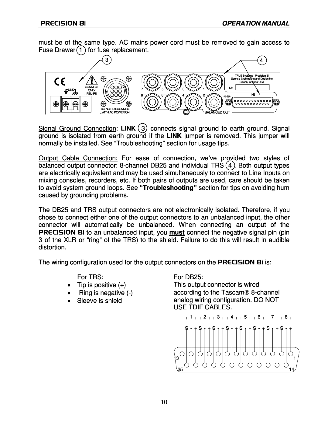 True Manufacturing Company PRECISION 8i operation manual Precision, For TRS 