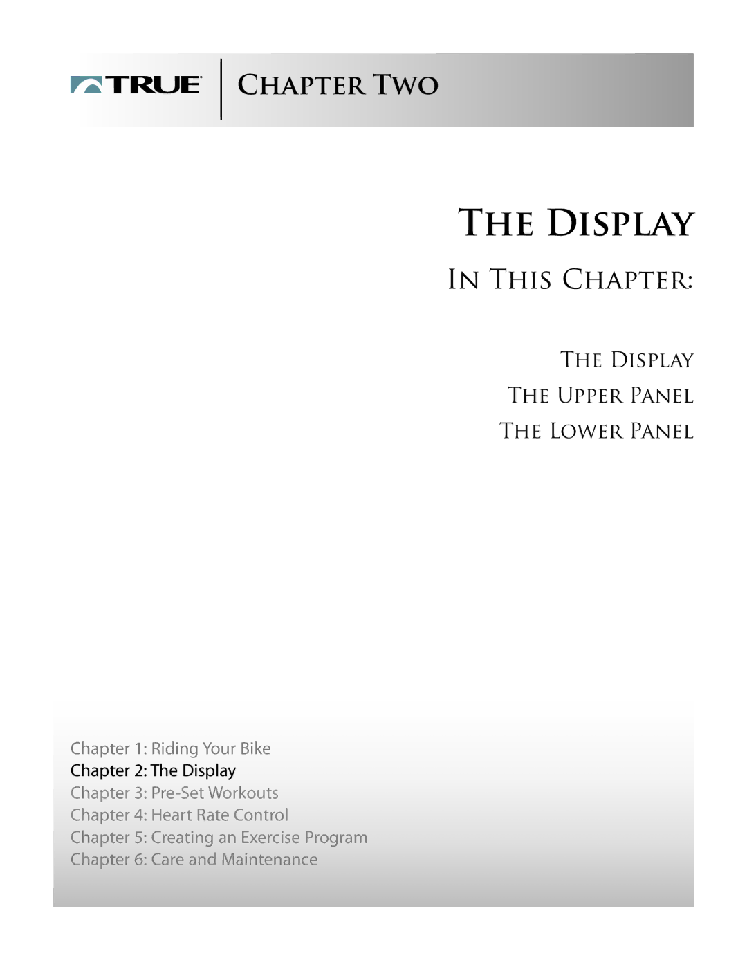 True Manufacturing Company PS/50 manual Display Upper Panel Lower Panel 