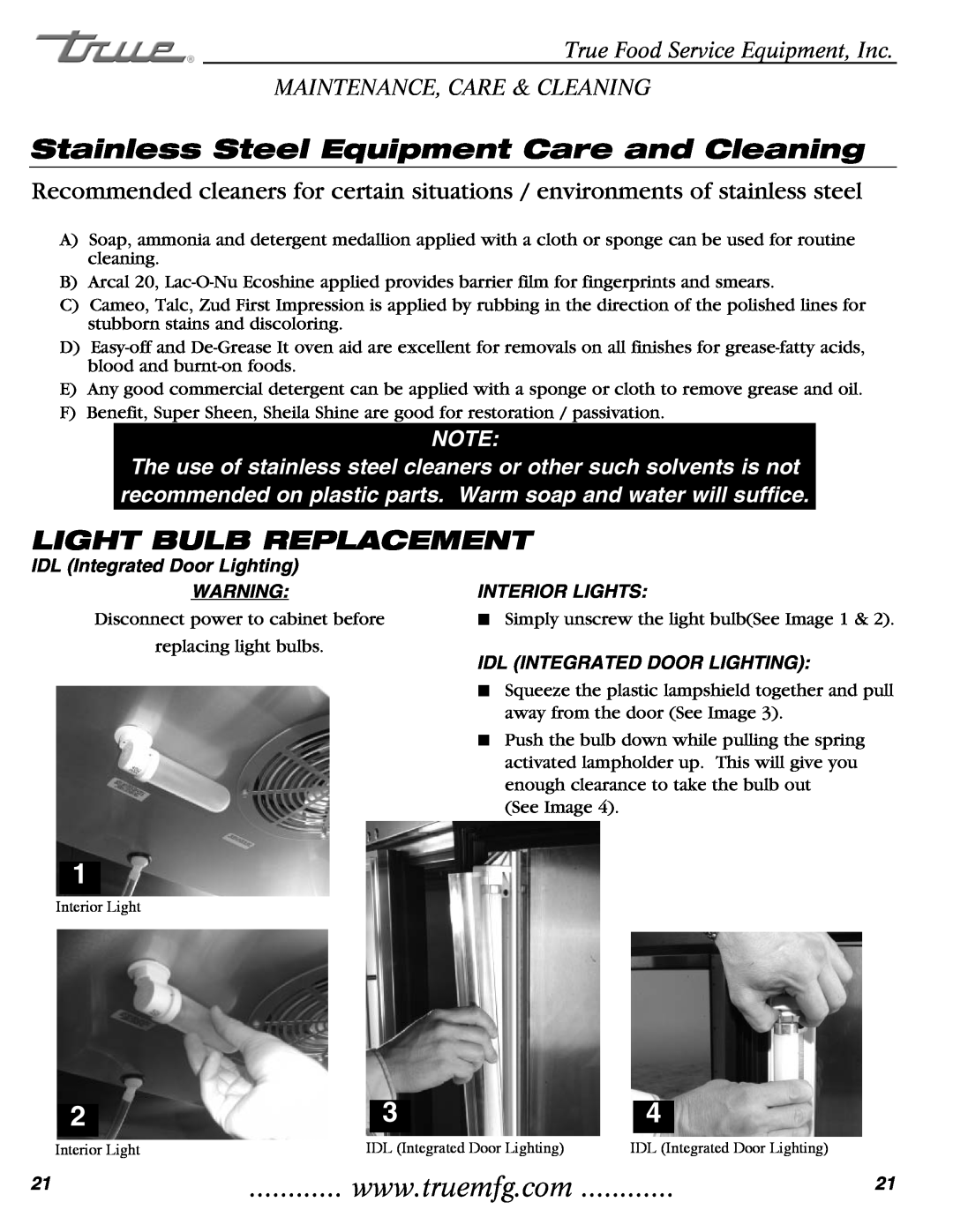 True Manufacturing Company T-35 Light Bulb Replacement, Stainless Steel Equipment Care and Cleaning, Interior Lights 