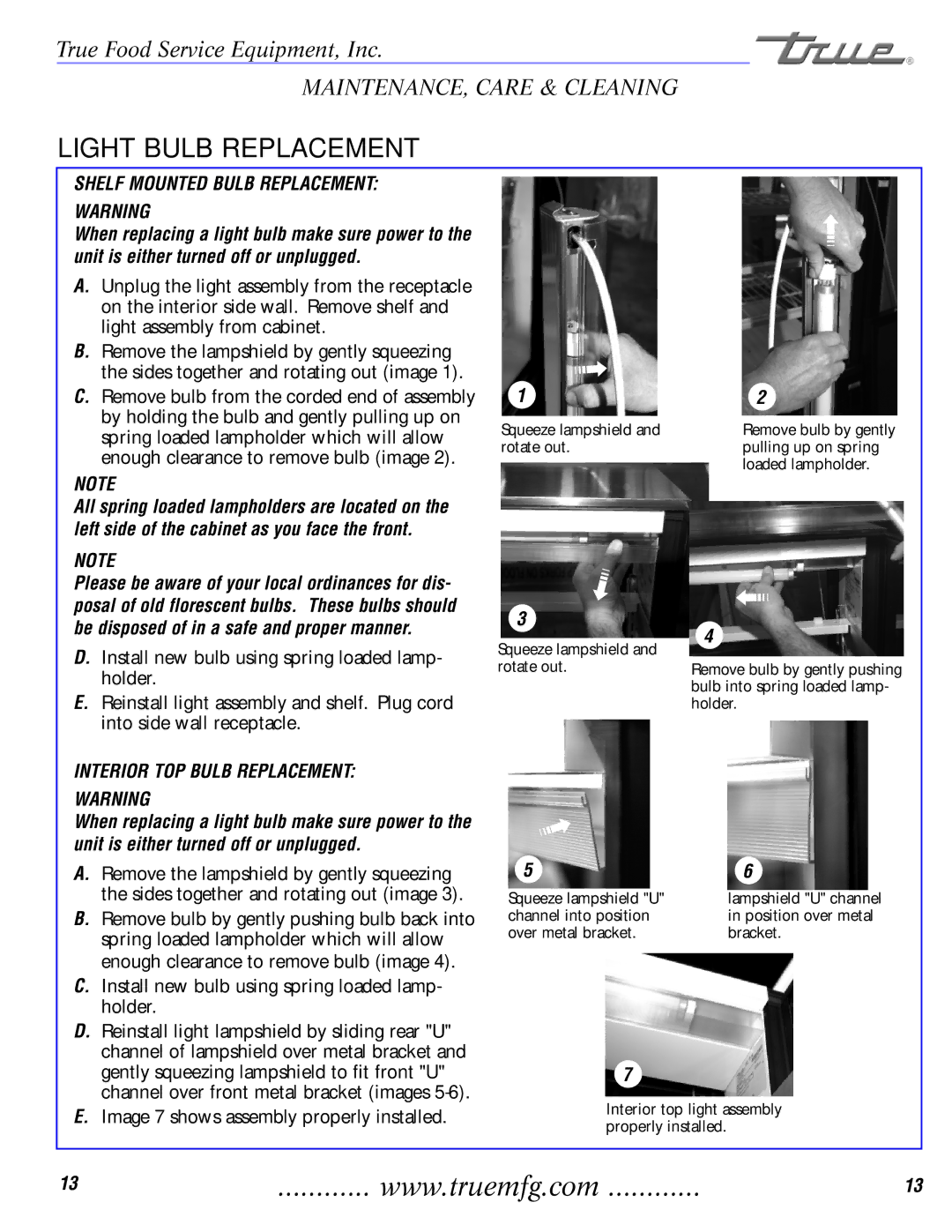 True Manufacturing Company TCGDZ-50 Light Bulb Replacement, Shelf Mounted Bulb Replacement, Interior TOP Bulb Replacement 