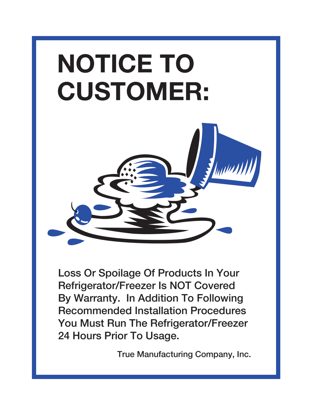 True Manufacturing Company TMW-36F-QT installation manual True Manufacturing Company, Inc 