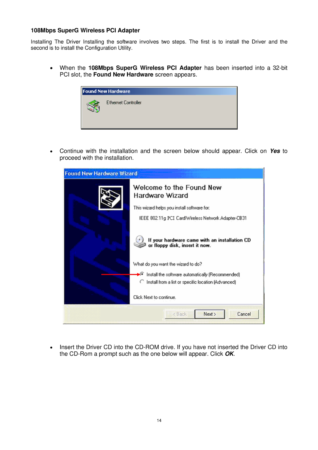 Trust Computer Products 802.11g manual 108Mbps SuperG Wireless PCI Adapter 