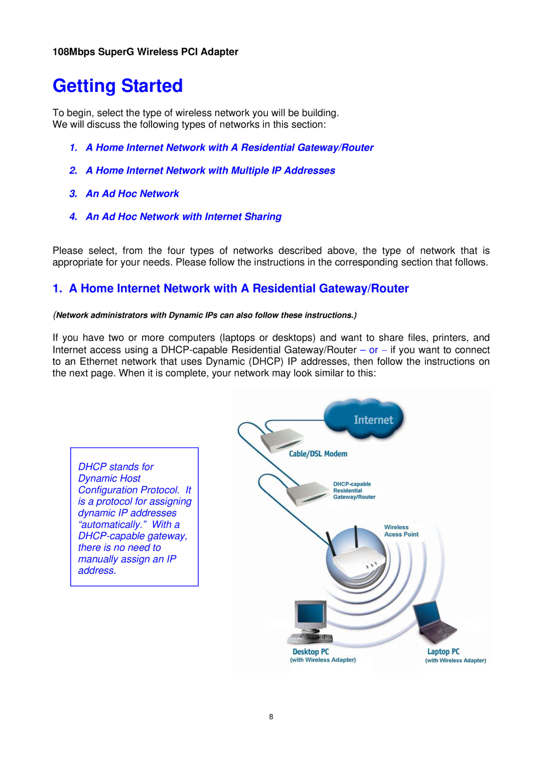 Trust Computer Products 802.11g manual Getting Started 