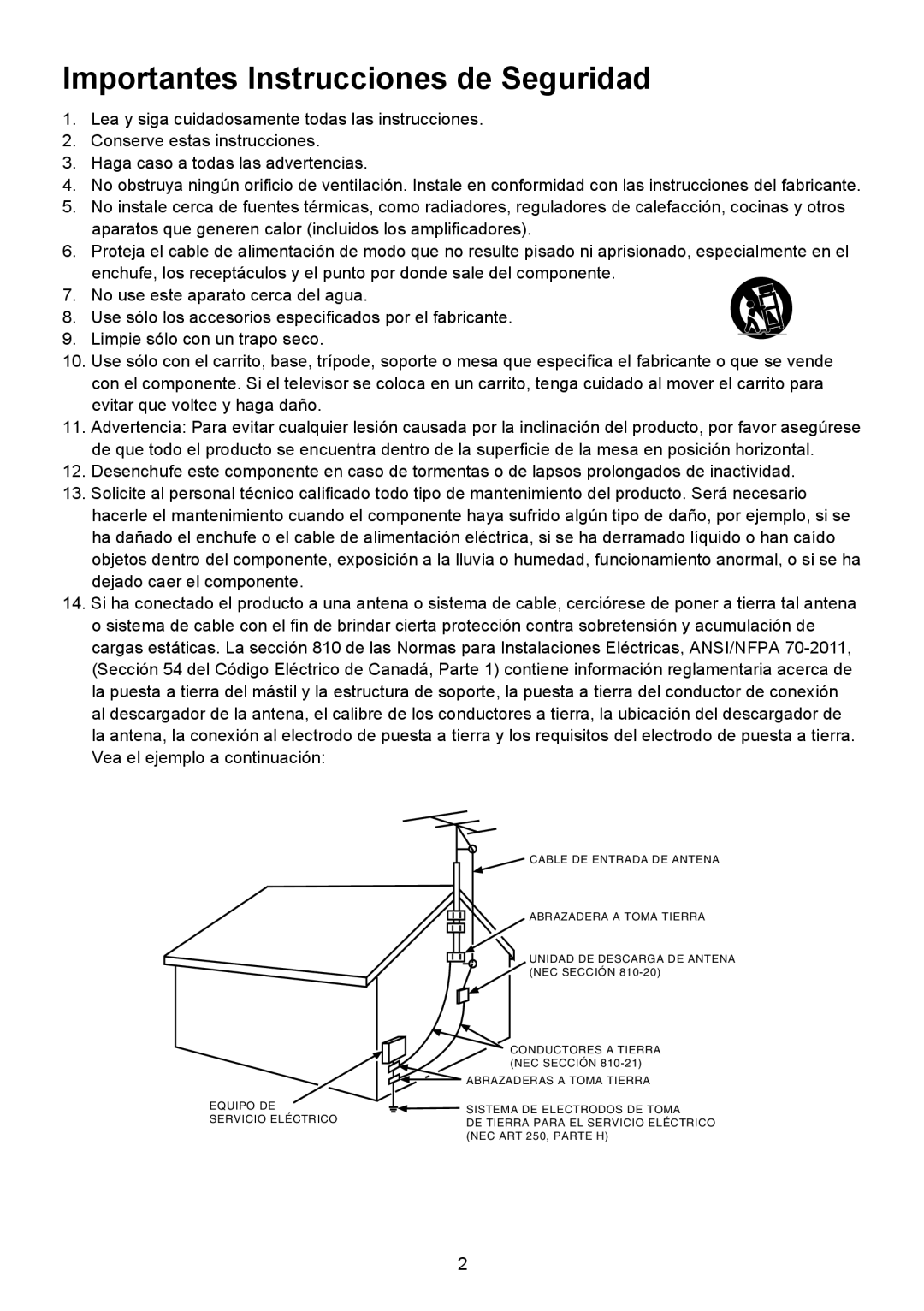 TTE Technology LE32HDF3010TA, LE32HDF3010S manual Importantes Instrucciones de Seguridad, Vea el ejemplo a continuación 