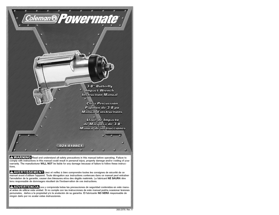 Tunturi 024-0108CT warranty 200-2379, Rev. a 