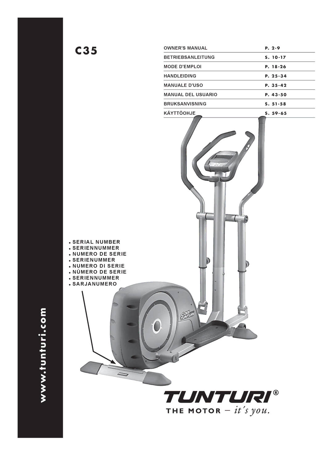 Tunturi C35 owner manual 