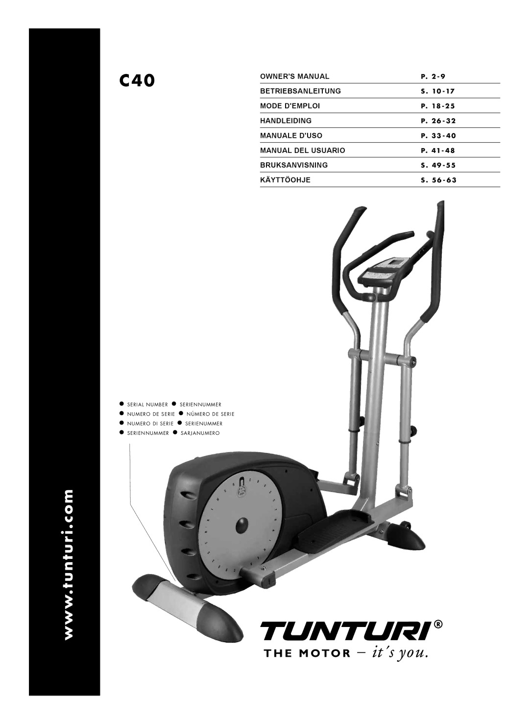 Tunturi C40 owner manual 