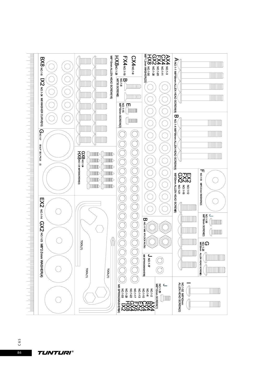 Tunturi C65 owner manual FX2, X8 N O 