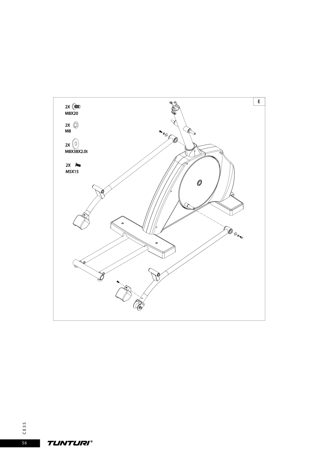 Tunturi CE35 owner manual M8X20 