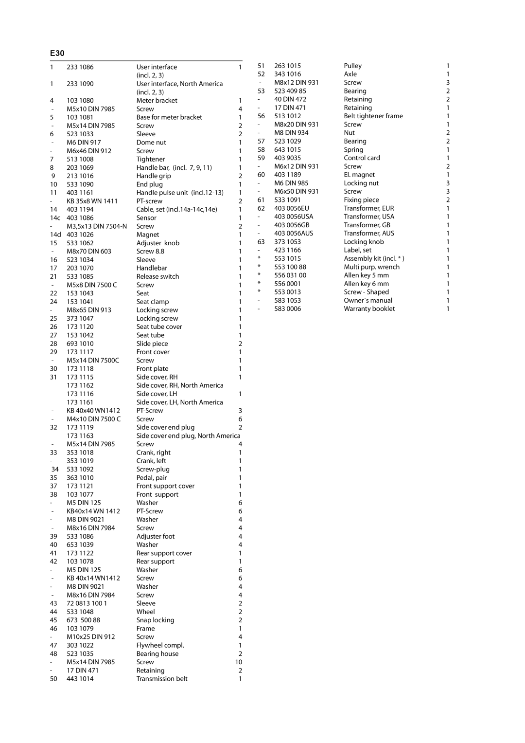 Tunturi E30 owner manual 