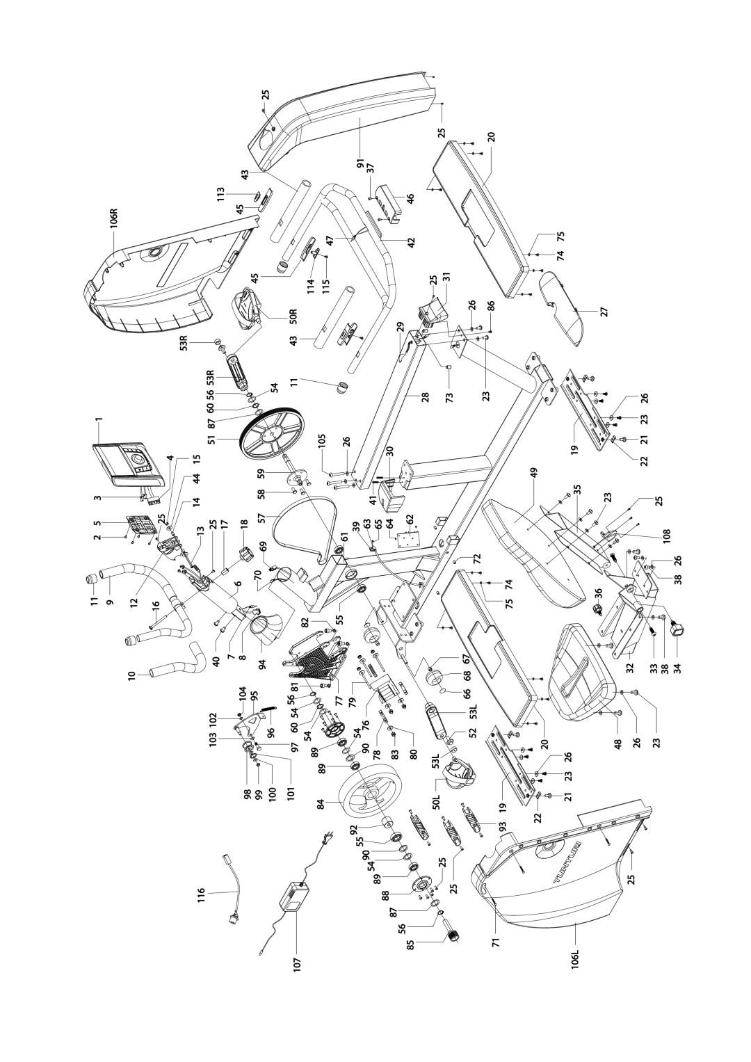 Tunturi E30R owner manual 116 103 60 56 53R 104 100 