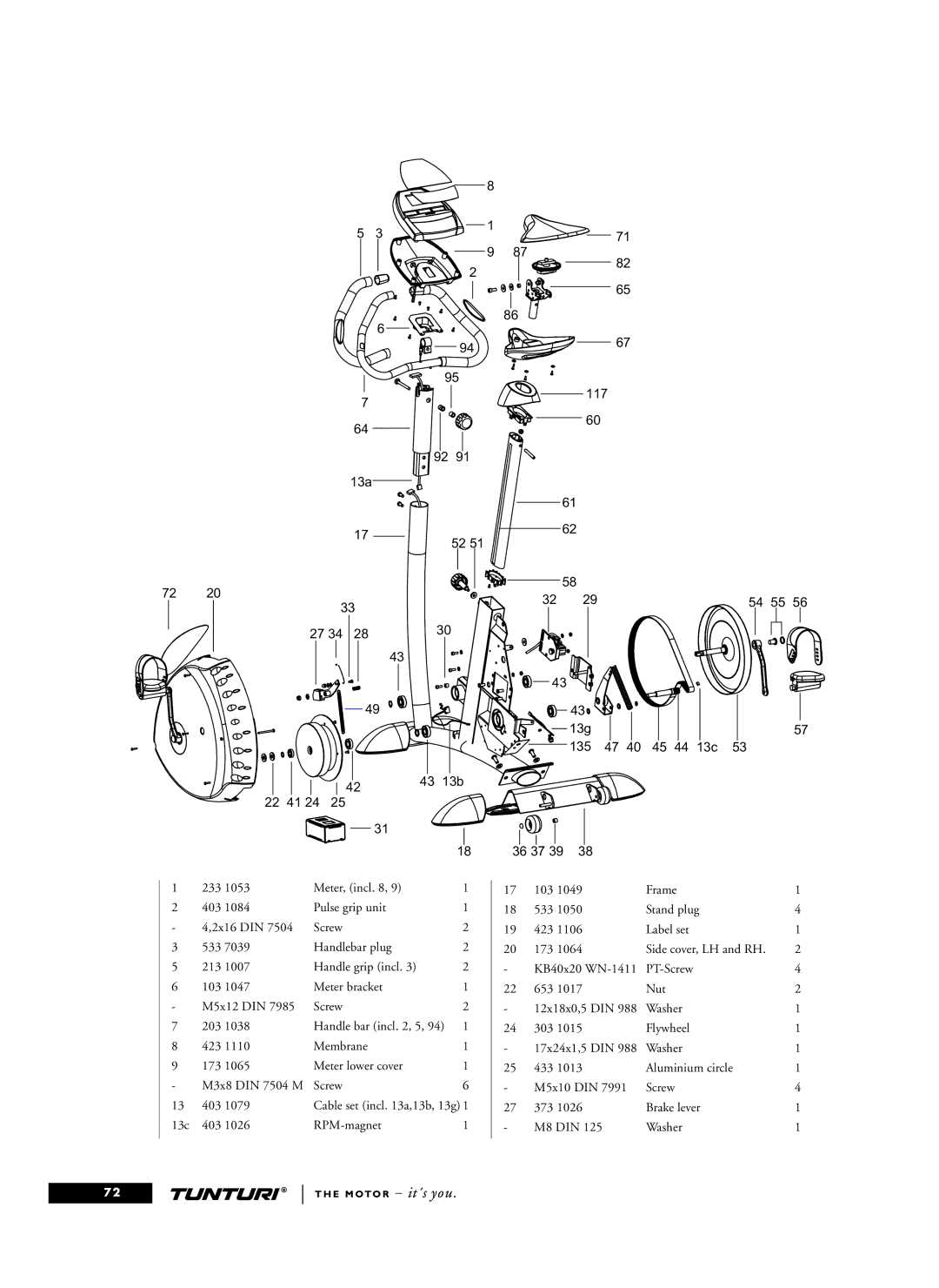 Tunturi E4 owner manual 9467 117 