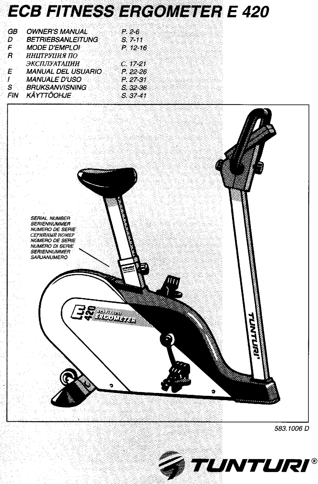 Tunturi E420 manual 