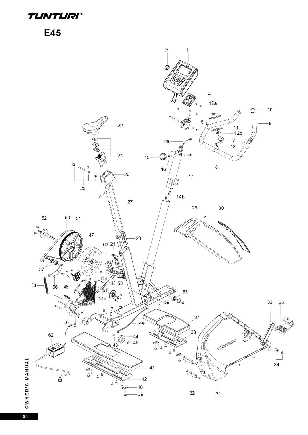 Tunturi E45, E40 owner manual 