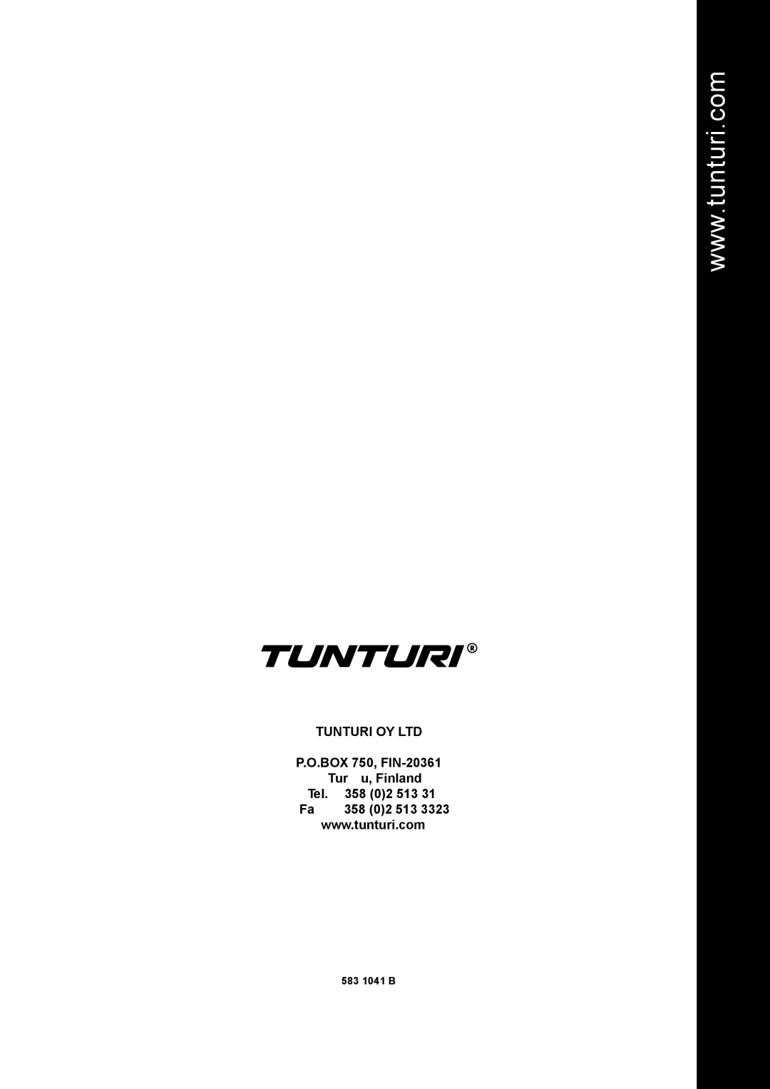 Tunturi E45, E40 owner manual 583 1041 B 