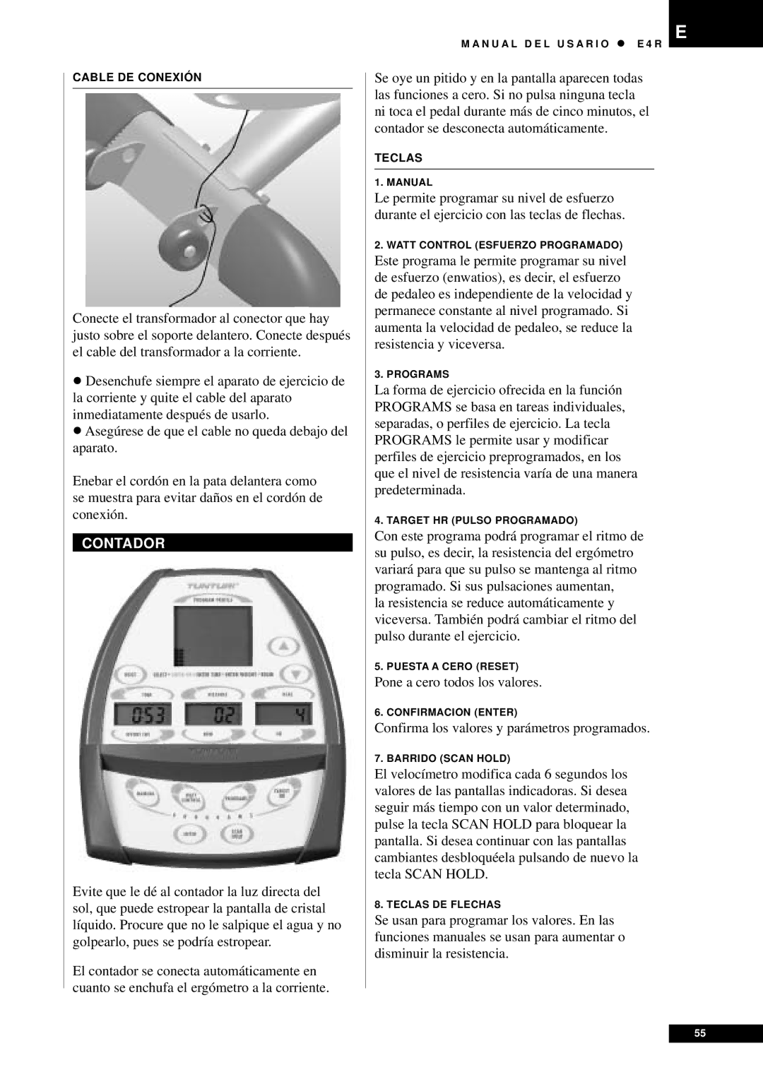 Tunturi E4R owner manual Contador 