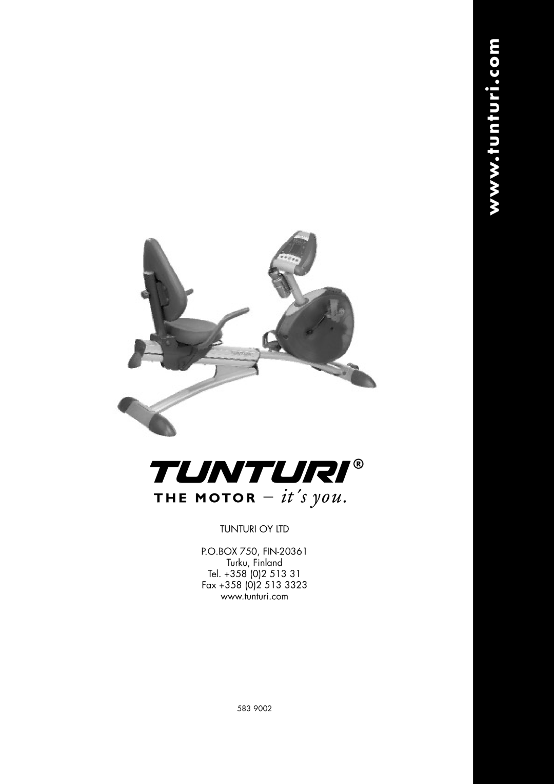 Tunturi E5R owner manual 583 