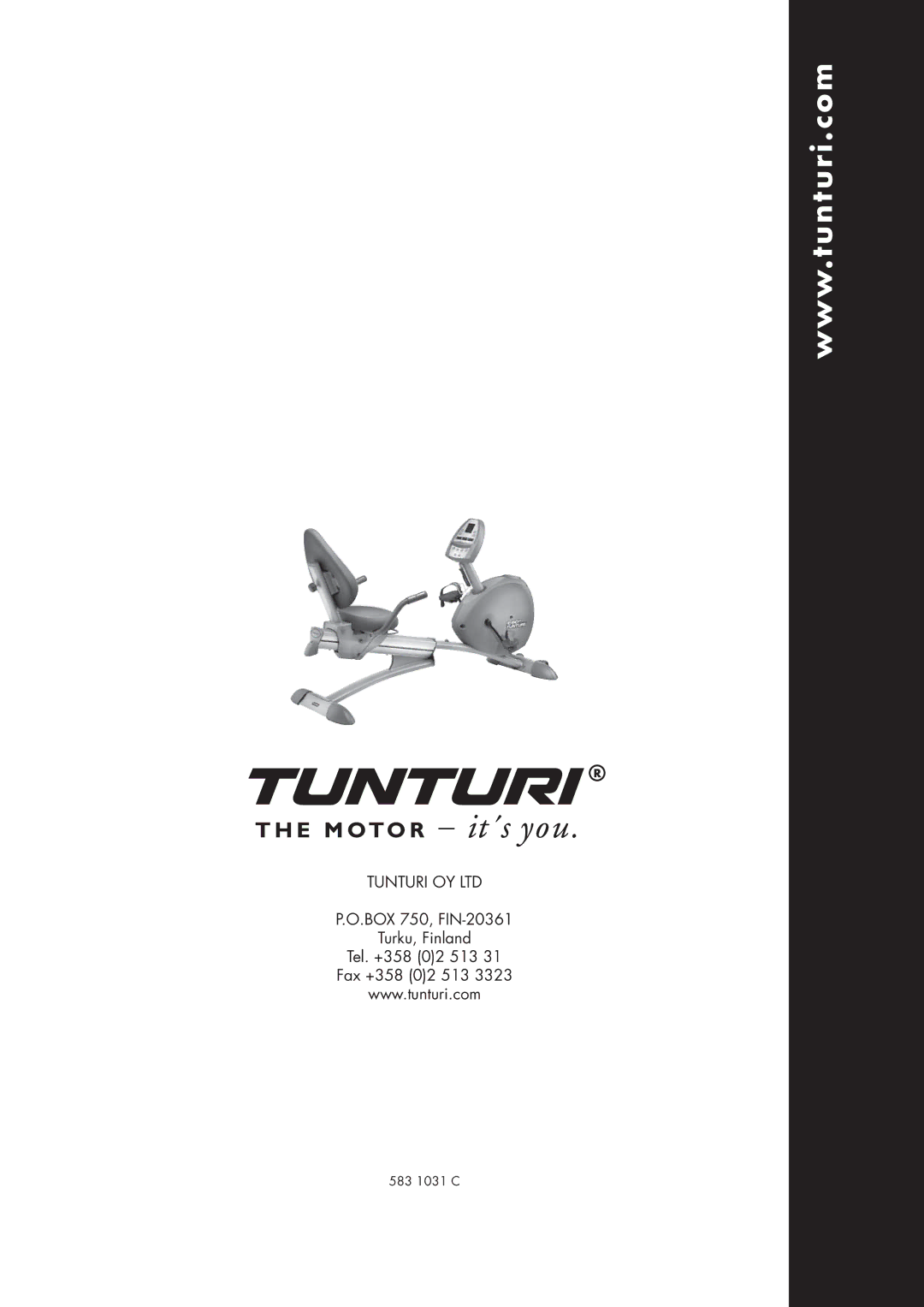 Tunturi E60R owner manual 583 1031 C 