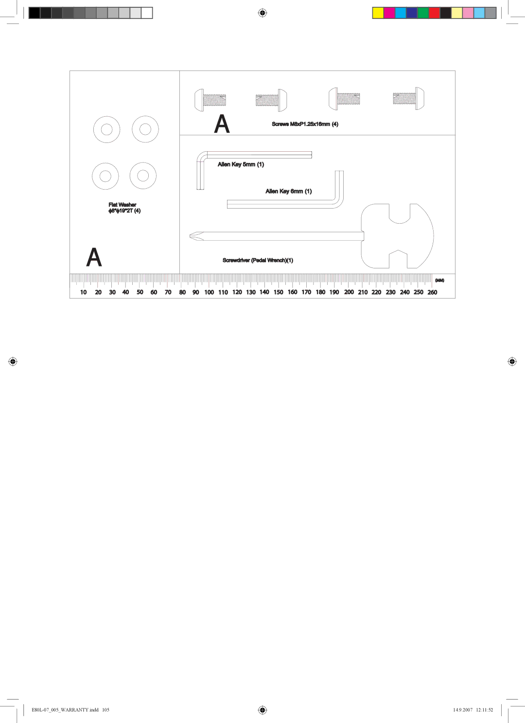 Tunturi E80L owner manual Allen Key 5mm Allen Key 6mm 