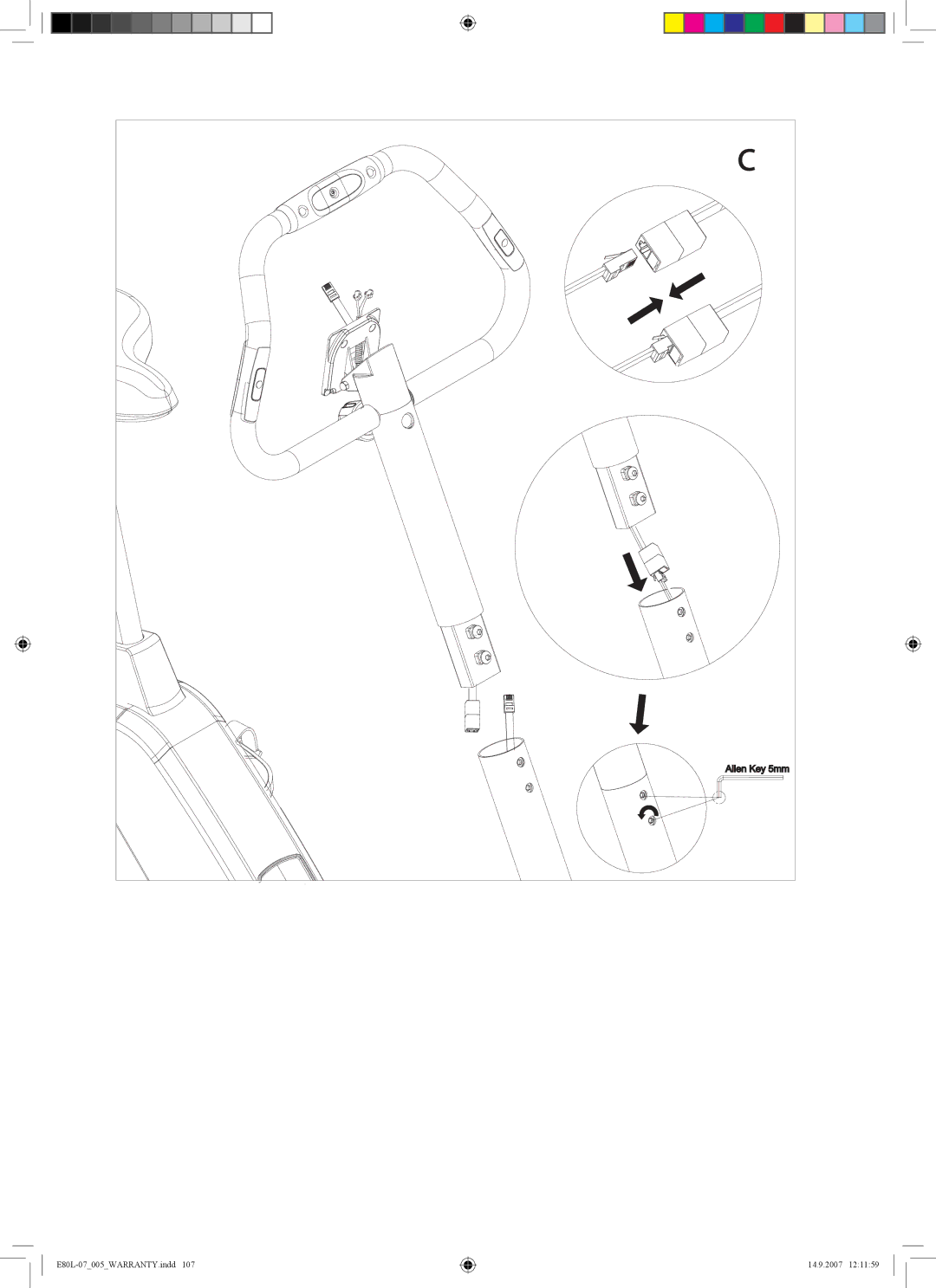 Tunturi E80L owner manual Allen Key 5mm 