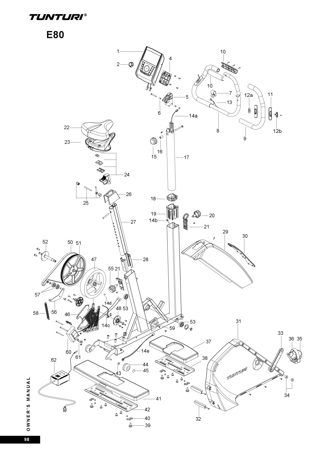 Tunturi E85 owner manual E80 