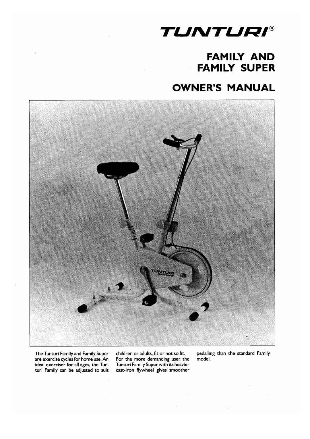 Tunturi Exercise Bike manual 