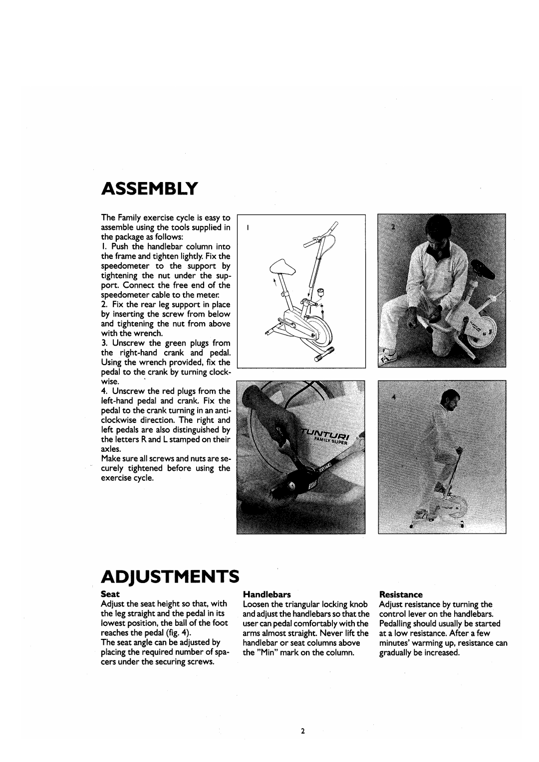 Tunturi Exercise Bike manual 