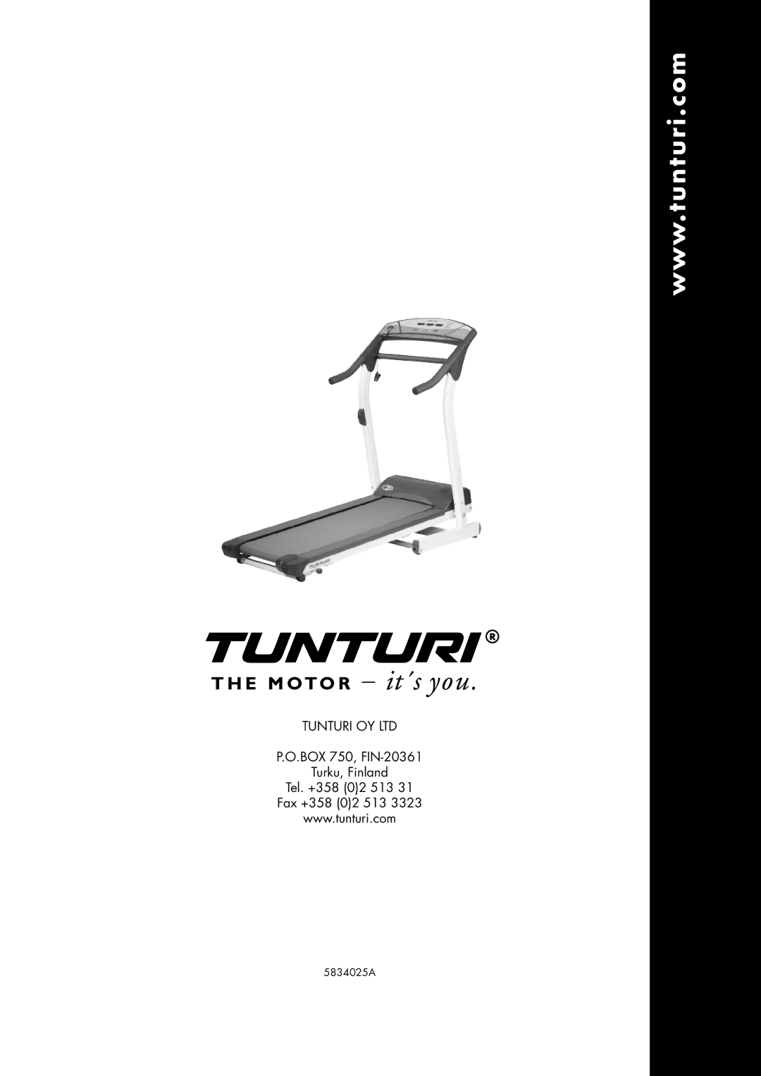 Tunturi J3F owner manual 5834025A 