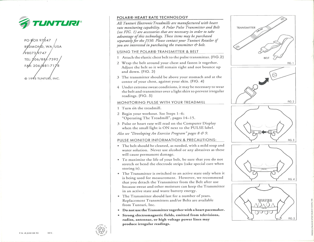 Tunturi J550 manual 