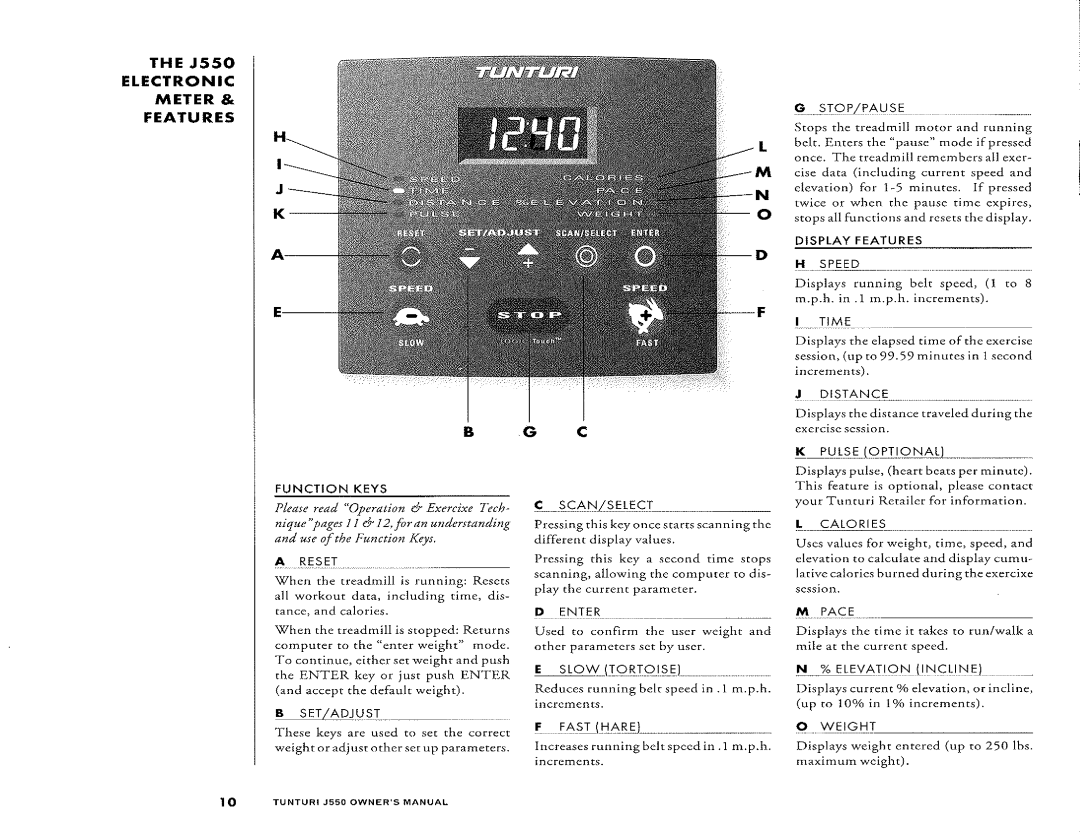 Tunturi J550 manual 