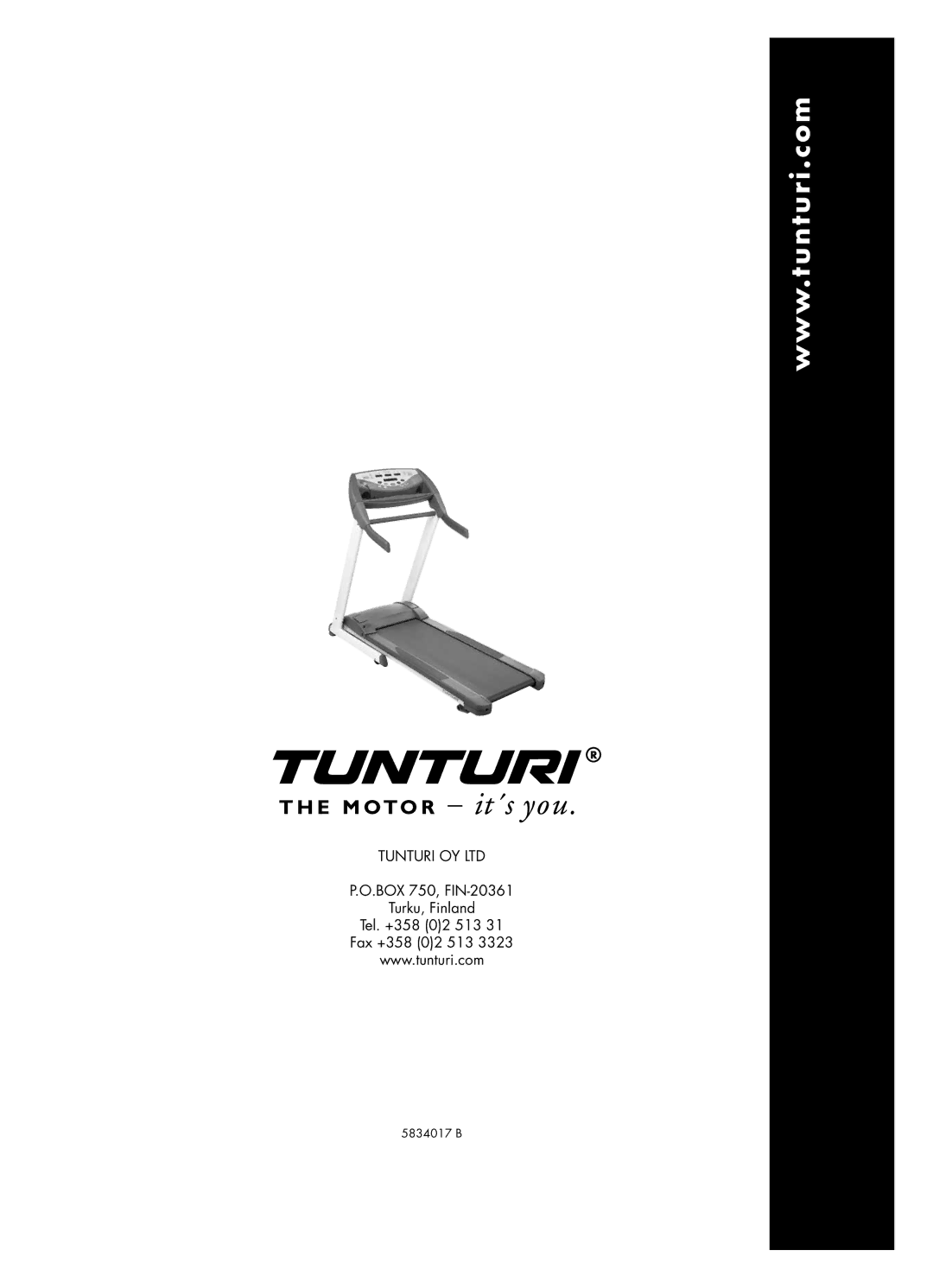 Tunturi J5F, J4F owner manual 5834017 B 