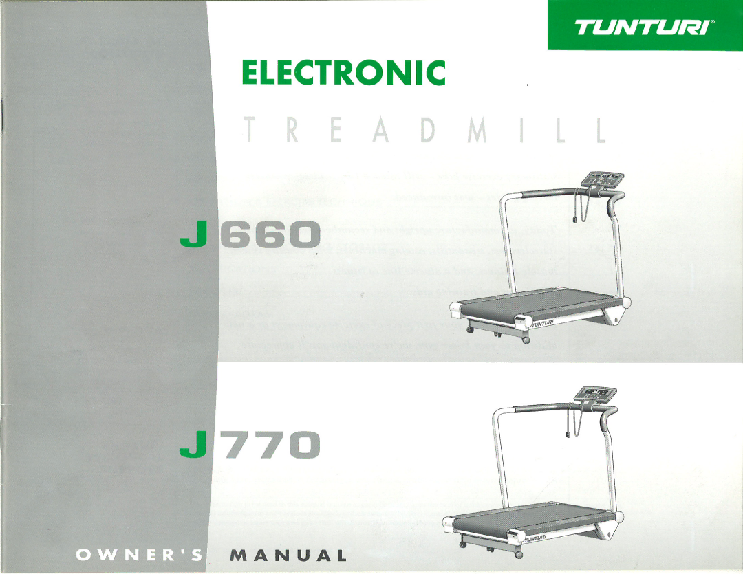 Tunturi J770, J660 manual 