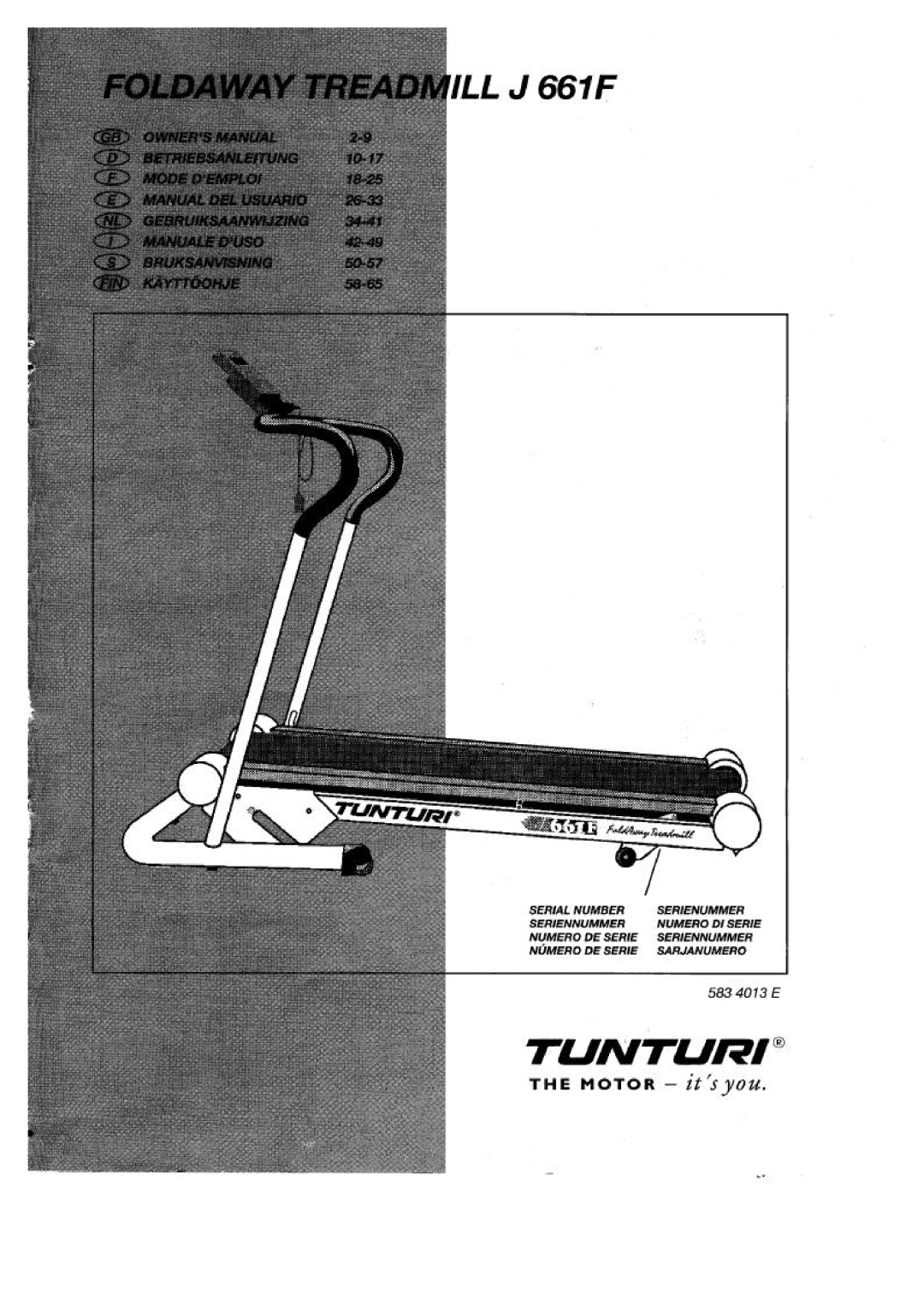 Tunturi J661F manual 