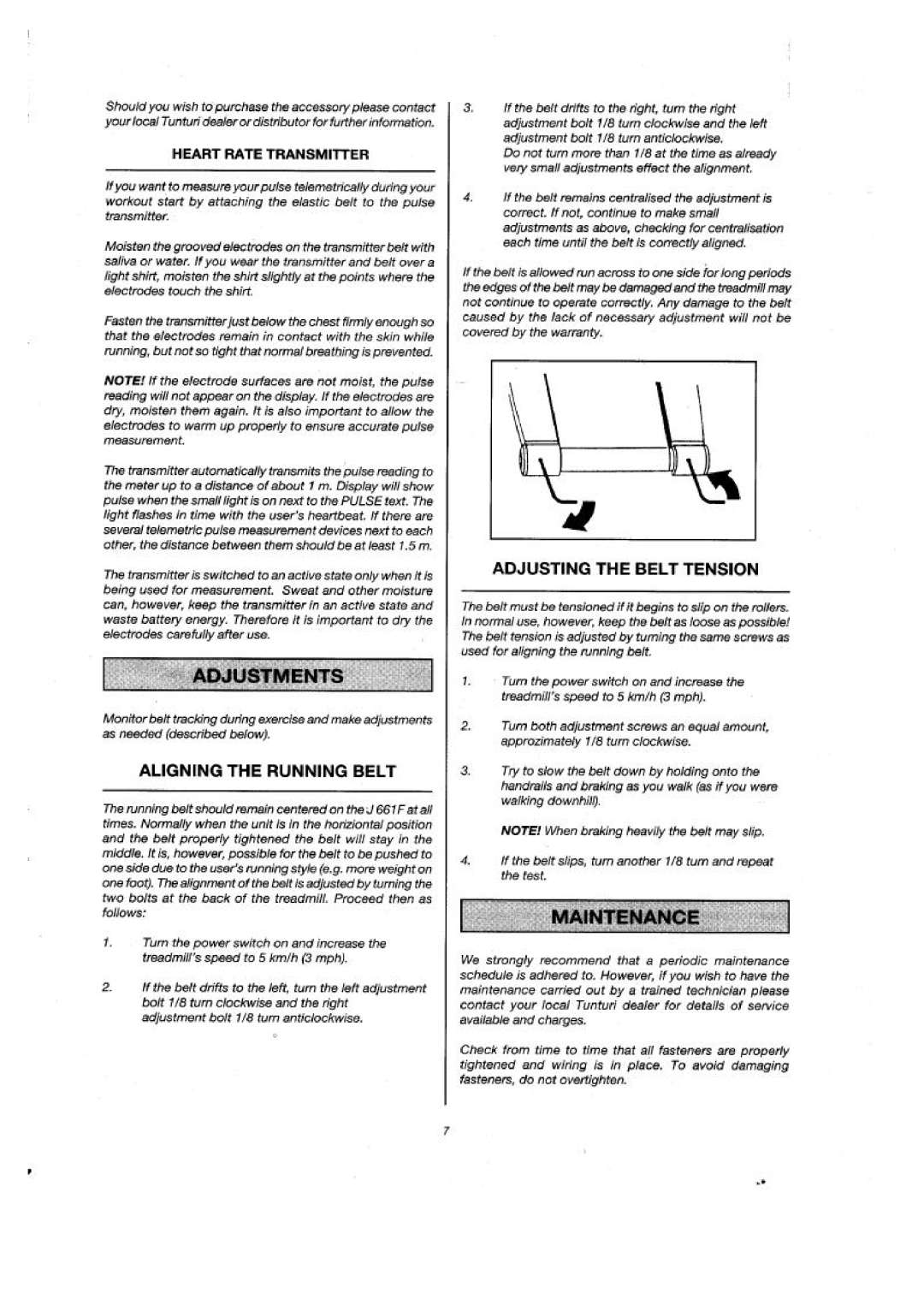 Tunturi J661F manual 