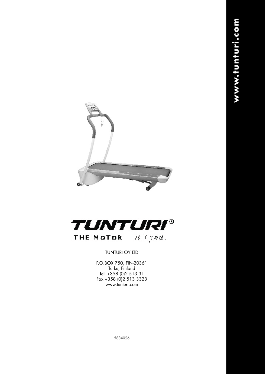 Tunturi J7F owner manual 5834026 