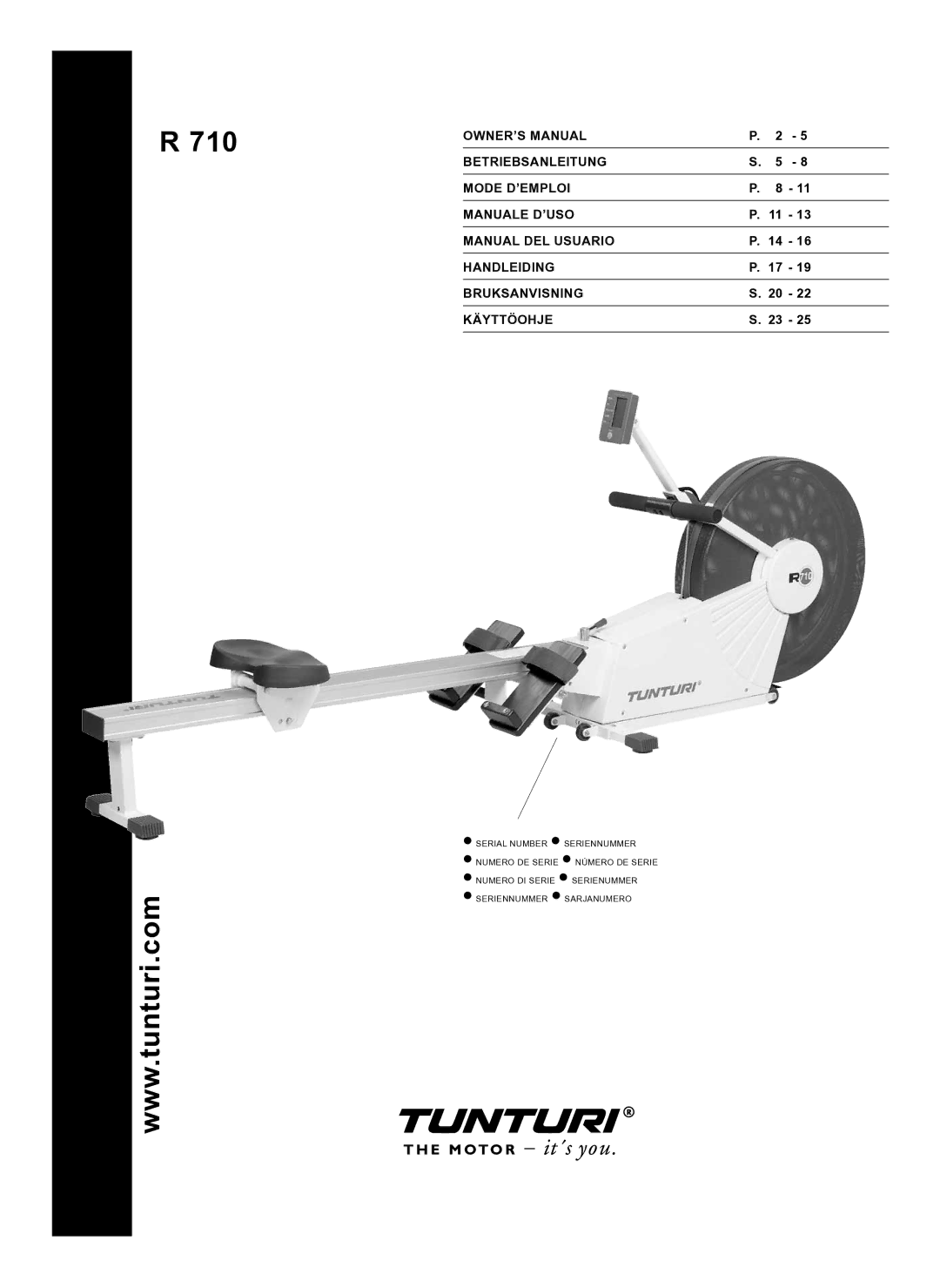 Tunturi R 710 owner manual 